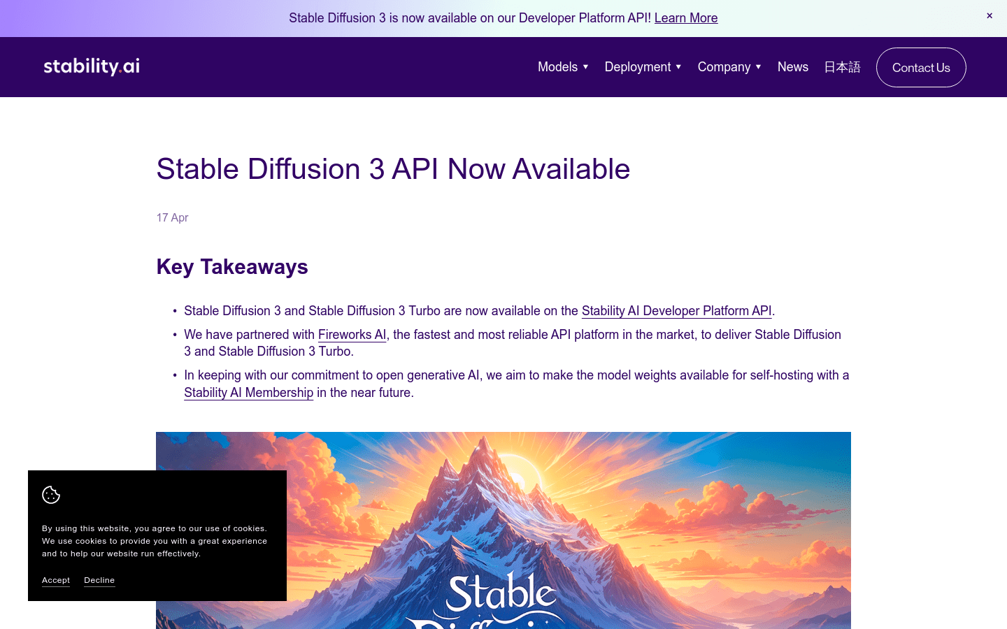 Stable Diffusion 3 API